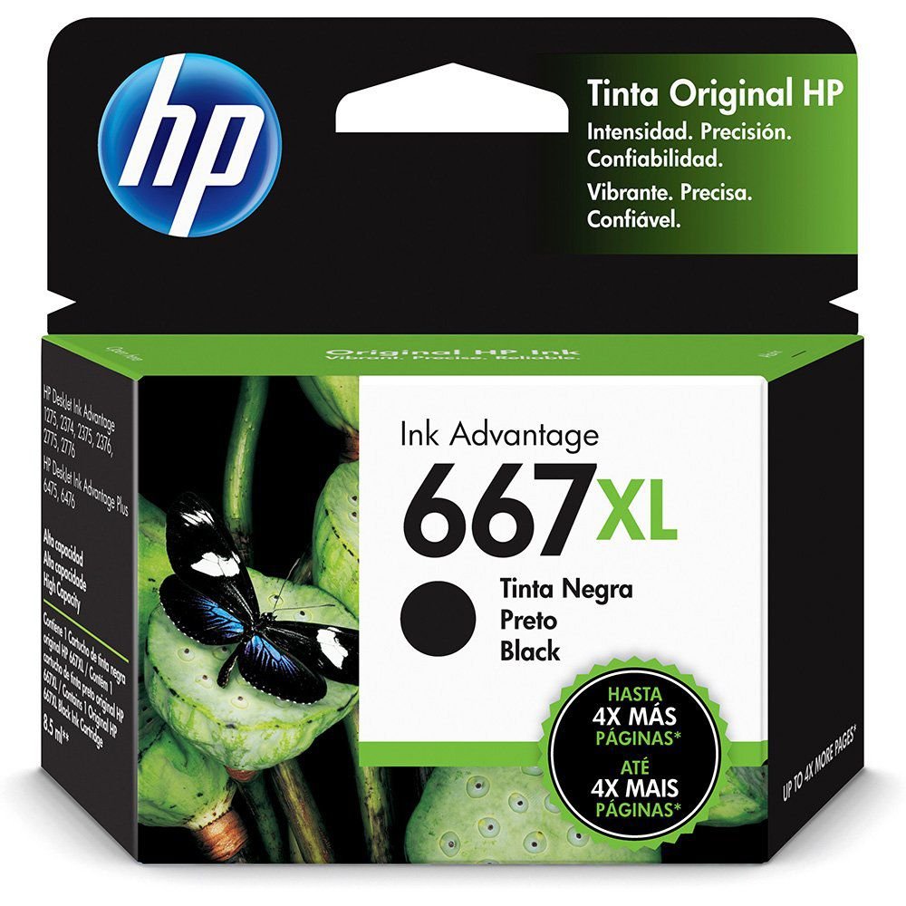 CARTUCHO TINTA HP 667XL PRETO ORIGINAL